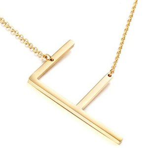 ⬇️ F G H I J Stainless Steel Gold Initial Necklace